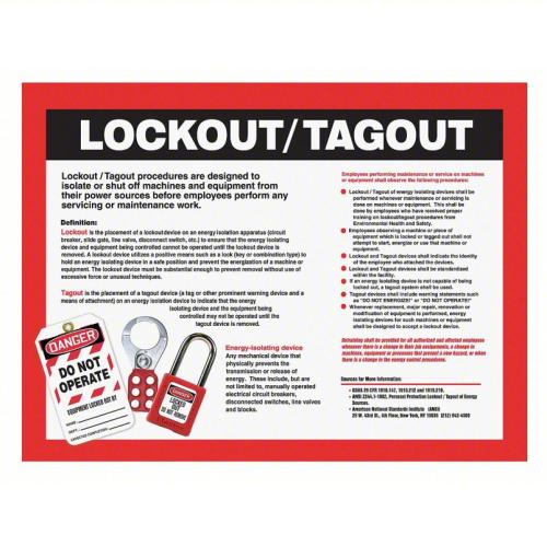 17X22 LAMINATED LOCKOUT/TAGOUT ENGISH