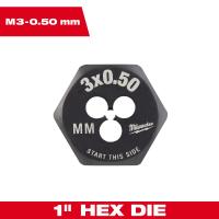 M3 0.50 mm 1 Inch Hex Threading Die
