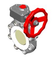 4 PTFE LINED BFV VALVE W/GR