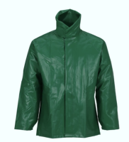SAFETYFLEX GREEN PVC ACID JACKET W/STORM FLY FRONT