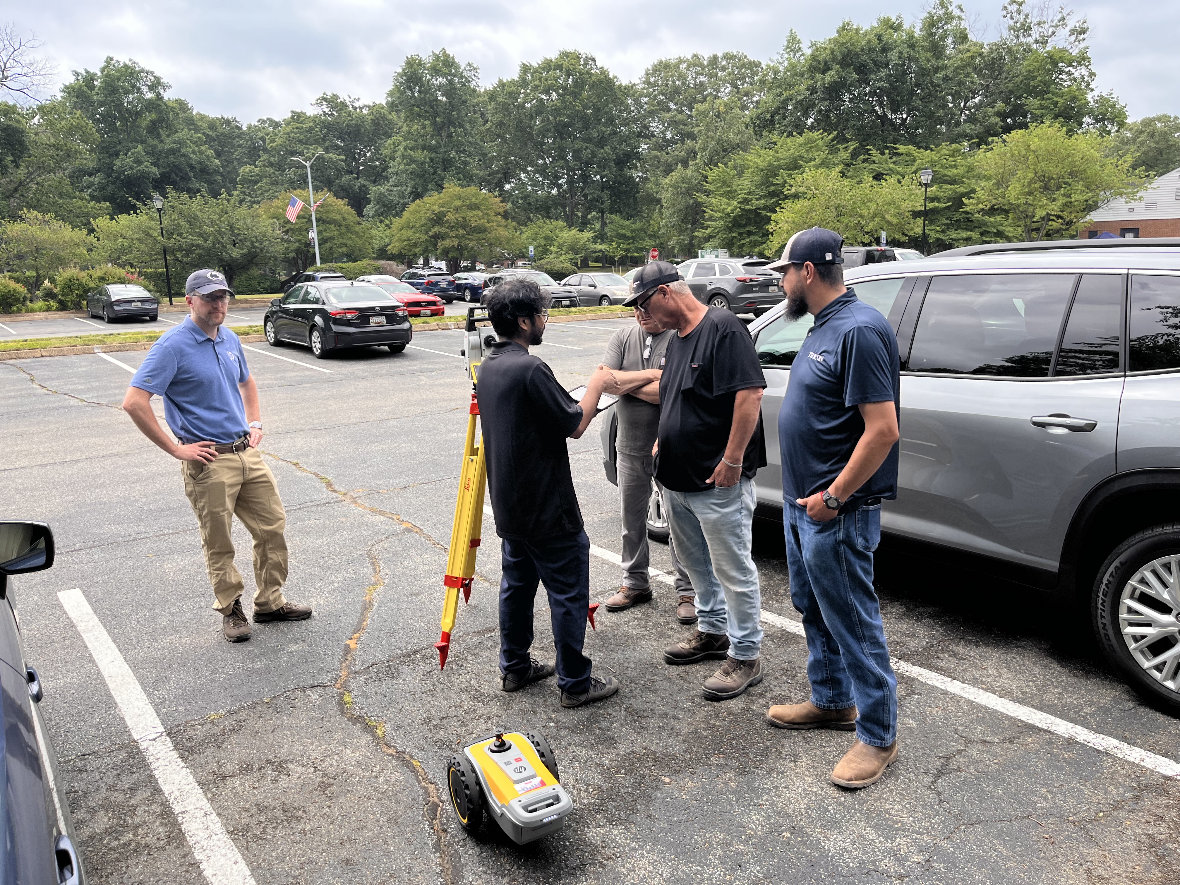 RPG team setting up control points with the total station