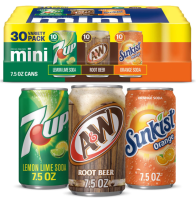 7UP, A&W Root Beer and Sunkist Variety Pack 7.5 fl. oz., 30 pk.