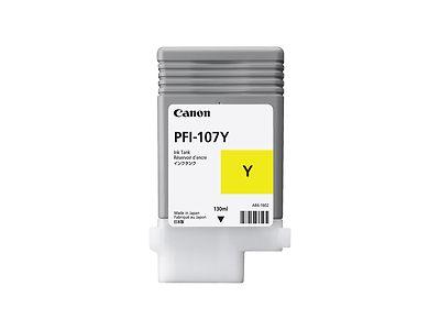 Canon PFI-107 Yellow Ink Cartridge (Model 6708B001AA)