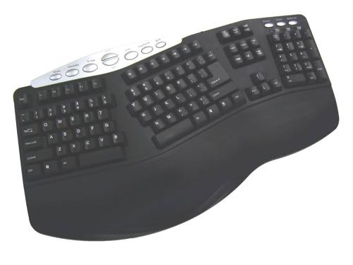 Adesso Tru-Form Media 208 Ergonomic Keyboard (PCK-208B) — Contoured, Split-Design, PS/2 & USB