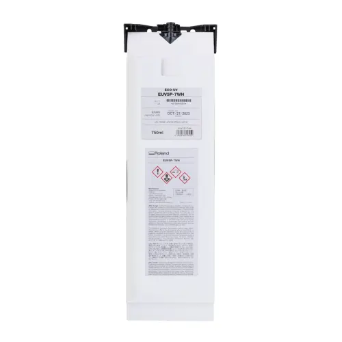 Roland EUV5P7WH – ECO-UV 5 White Ink Cartridge (750 ml) – For VersaUV Printers