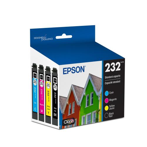 Epson T232120-BCS – 232 Standard-Capacity Ink Cartridge Multi-Pack – Black, Cyan, Magenta, Yellow – OEM