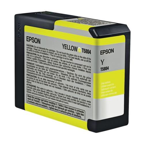 Epson T580400 UltraChrome?K3 Yellow Ink Cartridge (80?mL) – Genuine OEM
