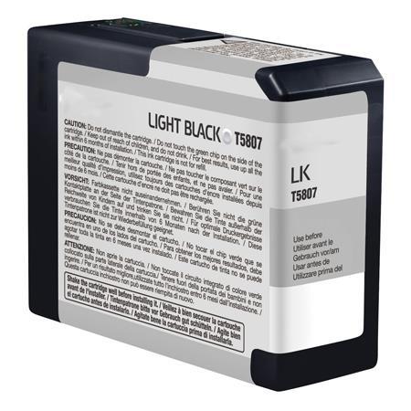 Epson T580700 UltraChrome?K3 Light Black Ink Cartridge (80?mL) – Genuine OEM