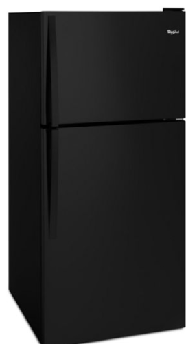 WHIRLPOOL 18CF REFRIGERATOR BLK TOP FREEZER