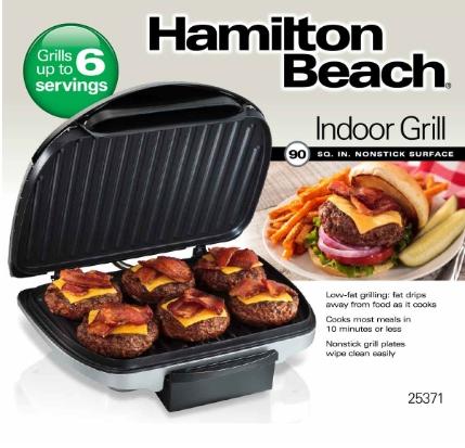 HAMILTON BEACH INDOOR GRILL  SS