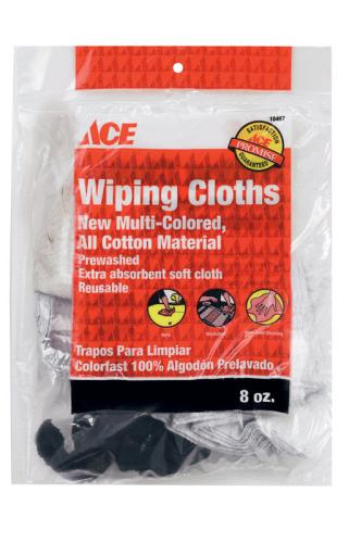 WIPING CLOTHS ASSTD 8OZ