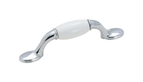 *PULL CHROME /WHITE CERAMIC INSET 3''