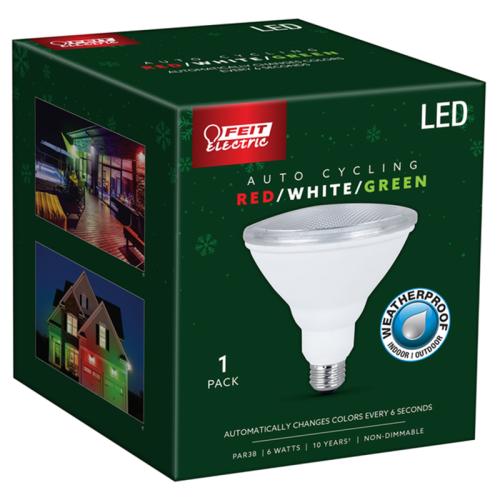 LED PAR38 E26 R/W/G 6W