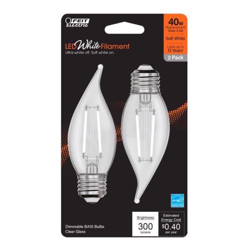 LED B10 E12 40W SW 2PK
