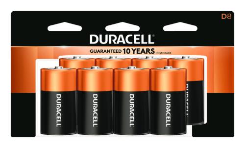 BATTERY D 8PK DURA