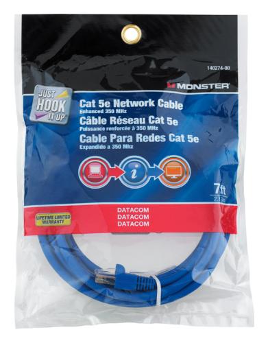 CABLE CAT-5E 7' BLUE