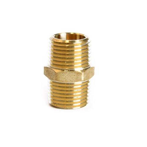 HEX NIPPLE 1/2"MPT BRS