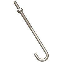 BOLT J-HOOK 1/4X6IN ZINC