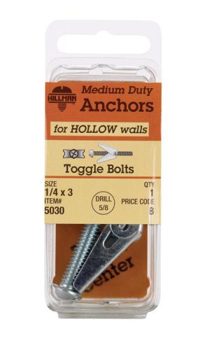 TOGGLE BOLT 1/4X3 CD1