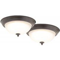2PK 13IN CEILING LIGHTS BRONZE