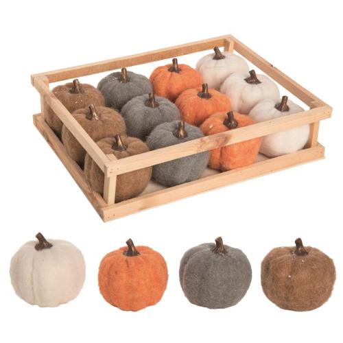 MINI FELT PUMPKINS ASST