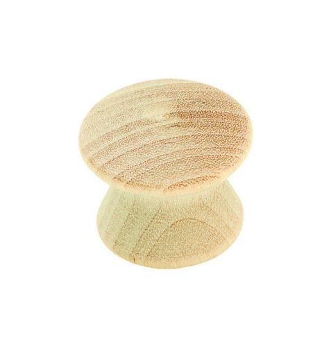 KNOB WOOD 1'' 2PK