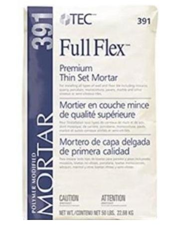 TEC Full Flex 390 Series Premium Thin Set Mortar, 50Lb, White