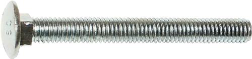 Midwest Fastener 01061 Carriage Bolt, 1/4-20 Thread, 4 in OAL, Steel, Zinc, 2 Grade, SAE Measuring