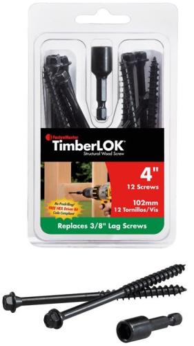 FastenMaster FMTLOK04-12 TimberLOK No. 10 X 4 in. L Hex Epoxy Coarse Wood Screws 12 pk