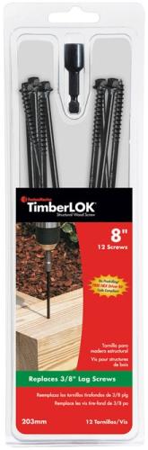 FastenMaster FMTLOK08-12 TimberLOK No. 10 X 8 in. L Hex Epoxy Coarse Wood Screws 12 pk