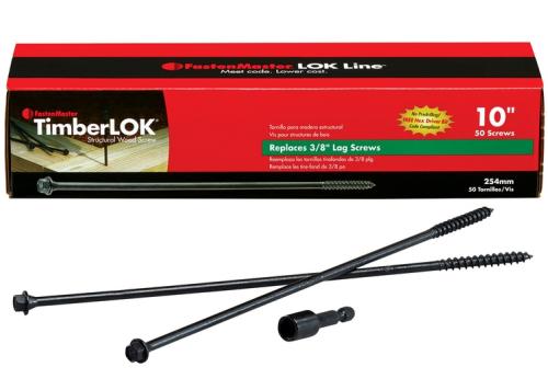 FastenMaster FMTLOK10-50A TimberLok 10 in. L Hex E-Coat Coarse Structural Wood Screws 50 pk