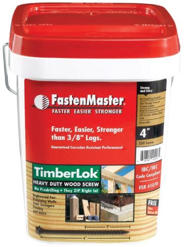 FastenMaster FMTLOK04-250 TimberLOK No. 10 X 4 in. L Hex Epoxy Coarse Wood Screws 250 pk