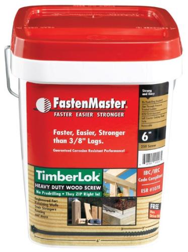 FastenMaster FMTLOK06-250 TimberLOK No. 10 X 6 in. L Hex Epoxy Coarse Wood Screws 250 pk