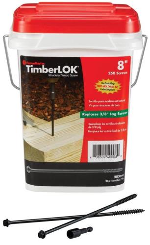 FastenMaster FMTLOK08-250 TimberLOK No. 10 X 8 in. L Hex Epoxy Coarse Wood Screws 250 pk