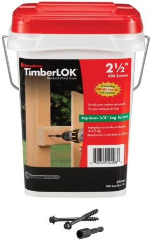 FastenMaster FMTLOK212-500 TimberLok No. 10 X 2-1/2 in. L Hex Epoxy Coarse Wood Screws 500 pk