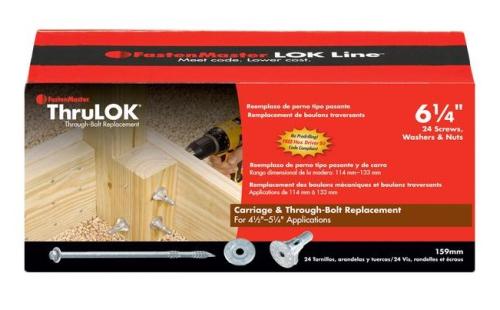 FastenMaster FMTHR614-24 ThruLok No. 14 X 6.25 in. L Hex Galvanized Coarse Wood Screws 24 pk