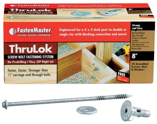 FastenMaster FMTHR008-24 ThruLok No. 8 X 8 in. L Hex Drive Hex Head Coarse Screw Kit 24/PK