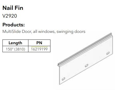 Marvin MODERN NAIL FIN V2920 150" MULT SLIDE/ALL WINDOWS/SWINGING DOORS