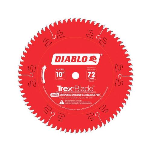 Diablo D1072CD Circular Saw Blade, 10 in Dia, 5/8 in Arbor, 72-Teeth, Carbide Cutting Edge