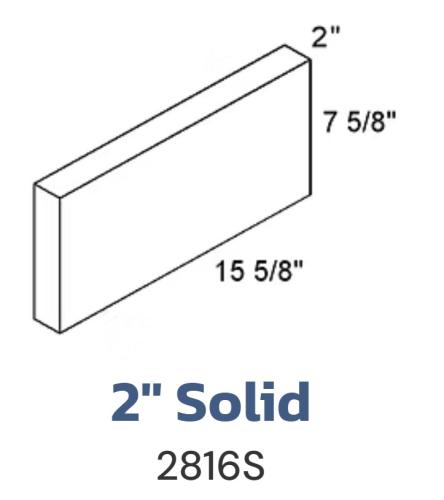 Oneonta Block 2816S - 2" X 8" X 16" Grey Solid Patio Block (288/Cube)