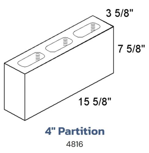 Oneonta Block 4816 - 4" X 8" X 16" Partition Block (144/Cube)