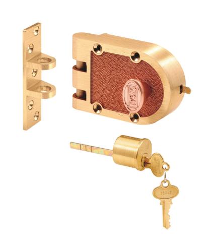 Prime-Line SE15326 Segal Brushed Brass Solid Bronze Alloy Single Cylinder Deadbolt Keyed Differently