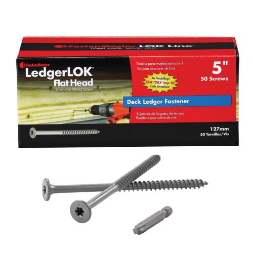 FastenMaster FMLLF005-50 LedgerLok No. 12 X 5 in. L Star Flat Head High/Low Structural Screws