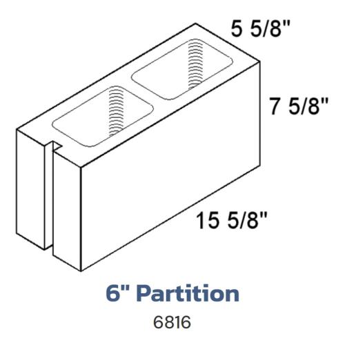 Oneonta Block 6816- 6" X 8" X 16" Partition Block (144/Cube)