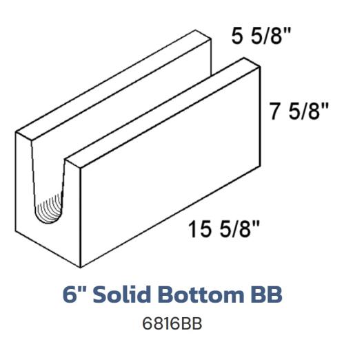 Oneonta Block 6816BB - 6" X 8" X 16" Bond Beam Solid Bottom U Shape Block (95/Cube)