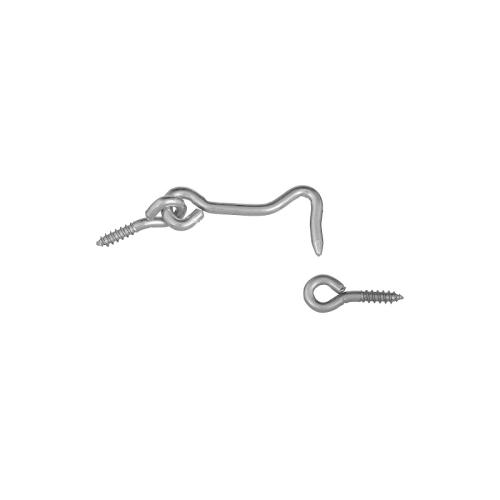 National Hardware V2000 Series N117-911 Hook and Eye, 2 in L Dimensions, Steel, Zinc