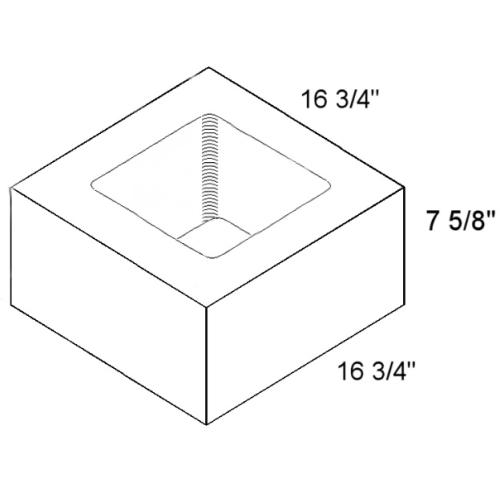 Oneonta Block 1616CMU - 8" X 8" Chimney Block O/S 16" X 16" (45/Cube)