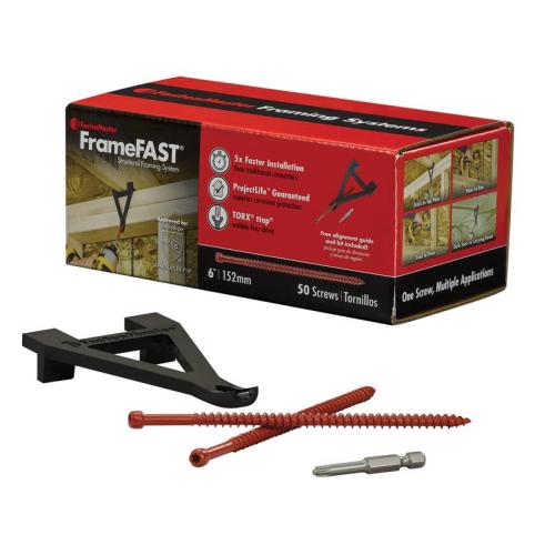 FastenMaster FMFFTT006-50 FrameFast 6 in. L Torx Ttap Coarse Structural Wood Screws 50 pk