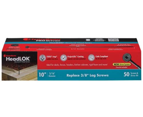 FastenMaster FMHLGMTT010-50 Headlok 10 in. L Torx Ttap T30 Coarse Structural Wood Screws 1 pk of 50