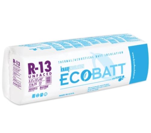 Knauf R13 Unfaced 3½" X 15"- 93" 116.25SF 12 Batts Per Bundle